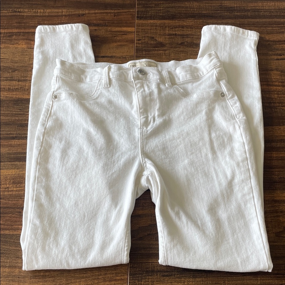 Free People Skinny High Rise White Denim Jeans